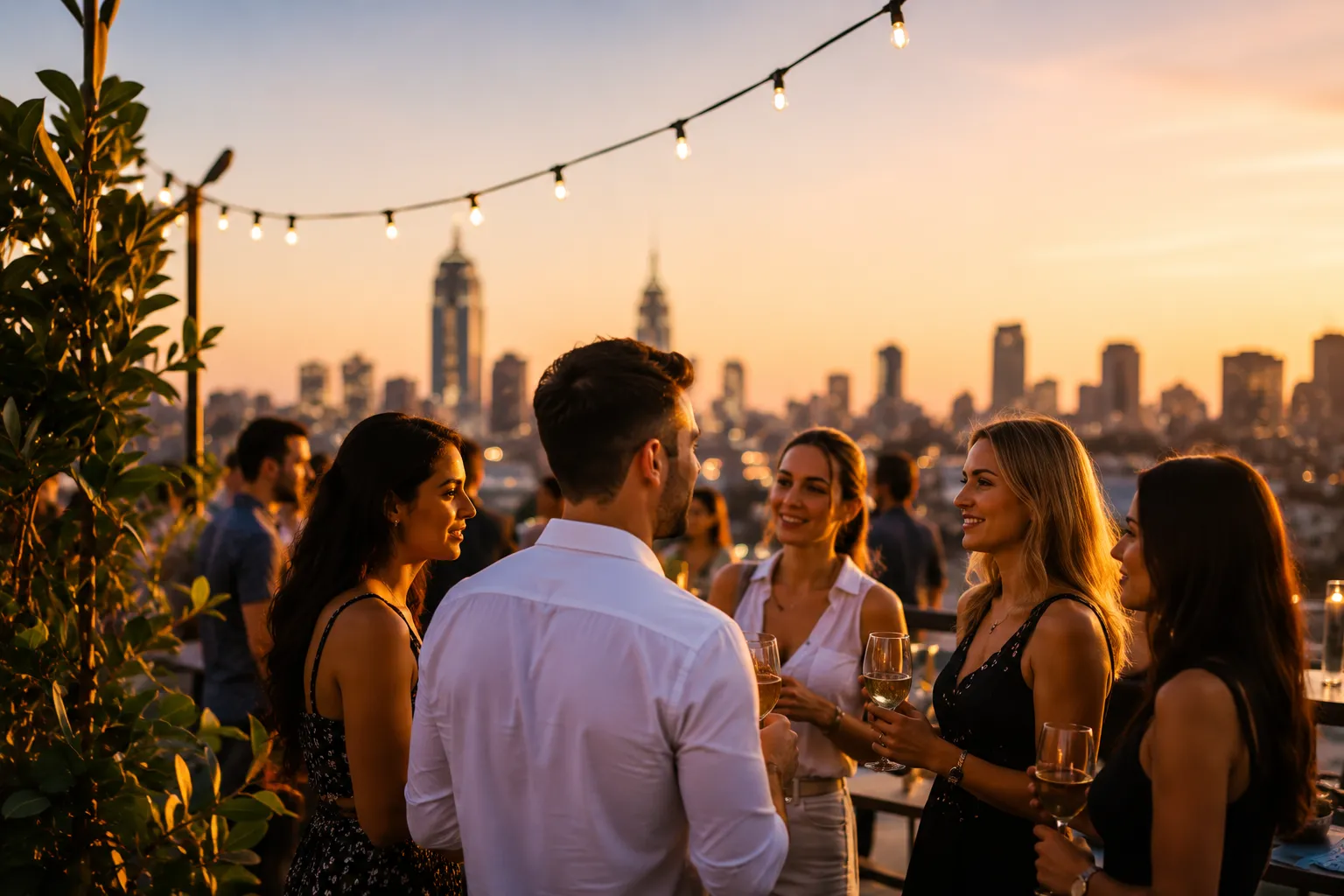 Guests talking together at a DEIGHT social event